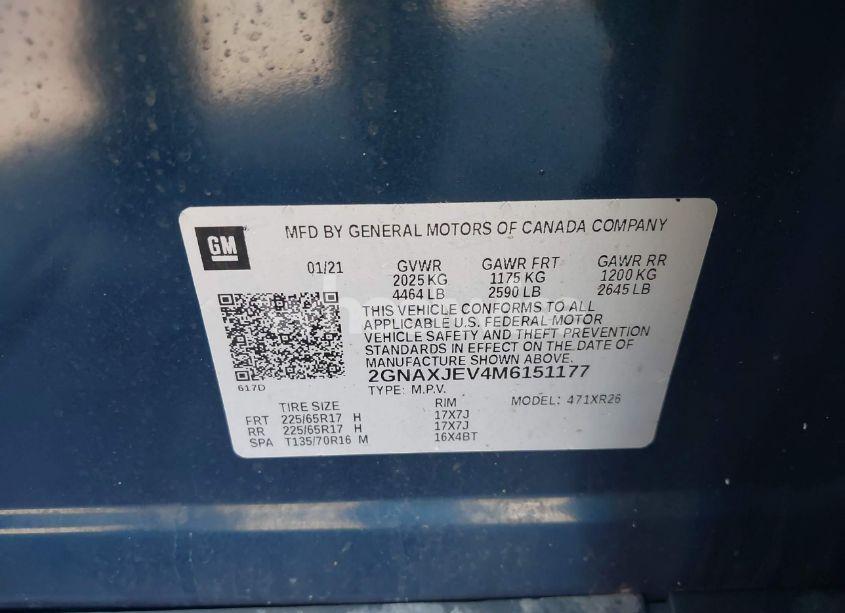 Photo 9 of 2021 Chevrolet Equinox FWD 2FL (VIN 2GNAXJEV4M6151177)