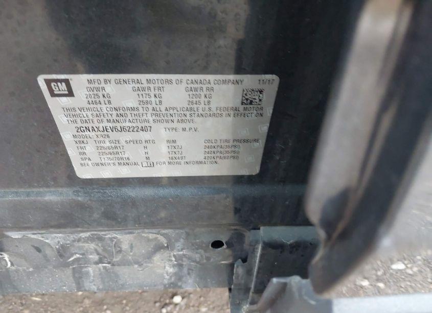 Photo 9 of 2018 Chevrolet Equinox LT (VIN 2GNAXJEV6J6222407)