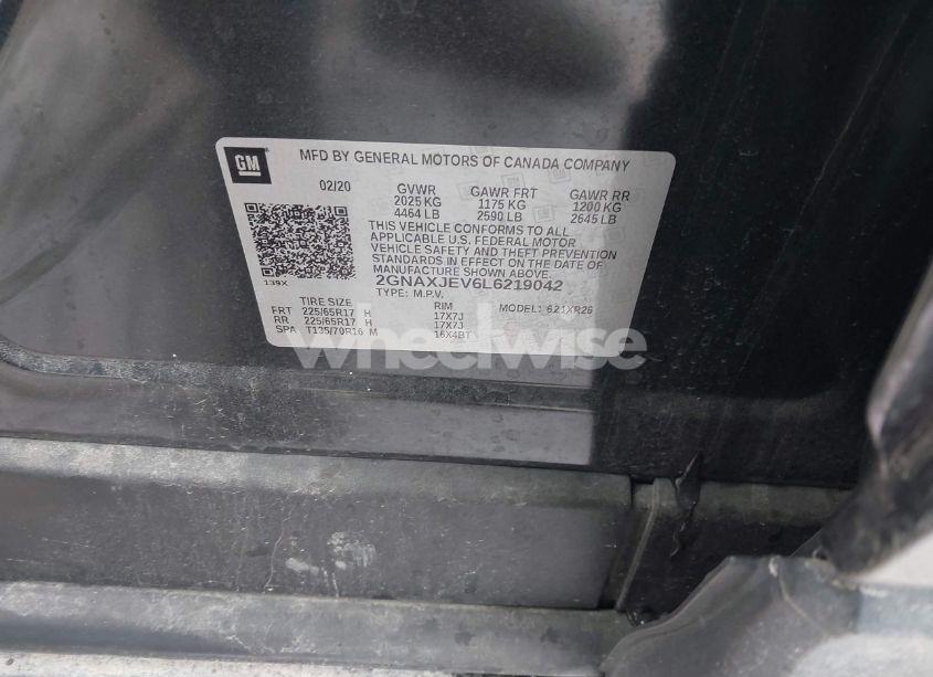 Photo 9 of 2020 Chevrolet Equinox FWD 2FL (VIN 2GNAXJEV6L6219042)