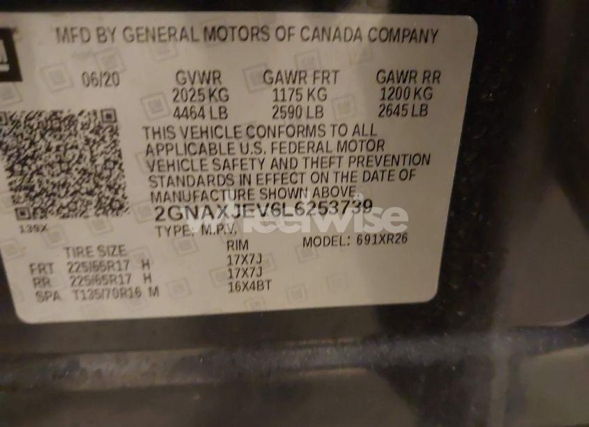 Photo 9 of 2020 Chevrolet Equinox FWD 2FL (VIN 2GNAXJEV6L6253739)