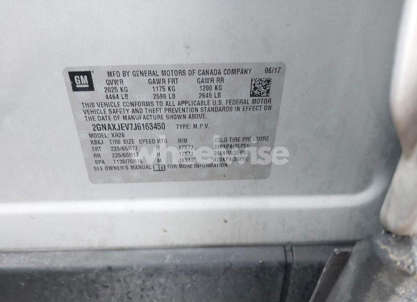 Photo 9 of 2018 Chevrolet Equinox LT (VIN 2GNAXJEV7J6163450)