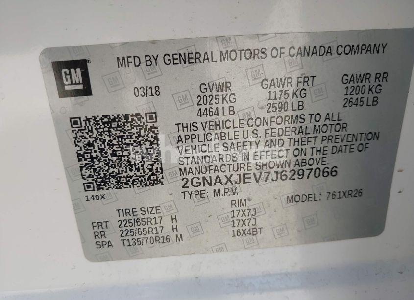 Photo 9 of 2018 Chevrolet Equinox LT (VIN 2GNAXJEV7J6297066)