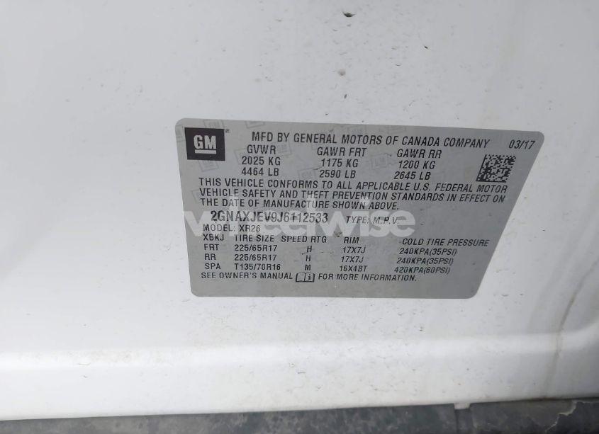 Photo 9 of 2018 Chevrolet Equinox LT (VIN 2GNAXJEV9J6112533)