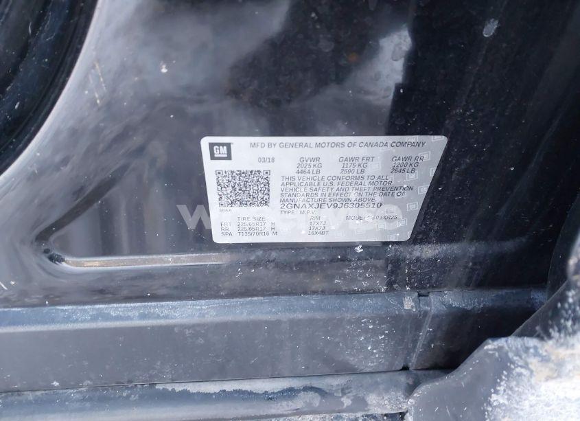 Photo 9 of 2018 Chevrolet Equinox LT (VIN 2GNAXJEV9J6305510)