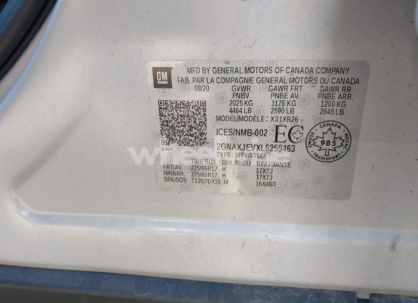 Photo 9 of 2020 Chevrolet Equinox FWD 2FL (VIN 2GNAXJEVXL6259463)