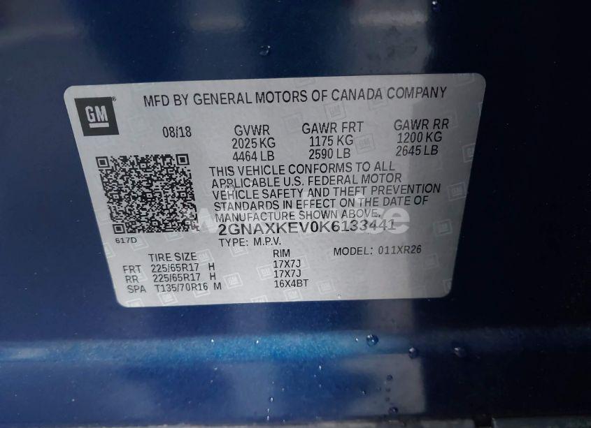 Photo 9 of 2019 Chevrolet Equinox LT (VIN 2GNAXKEV0K6133441)