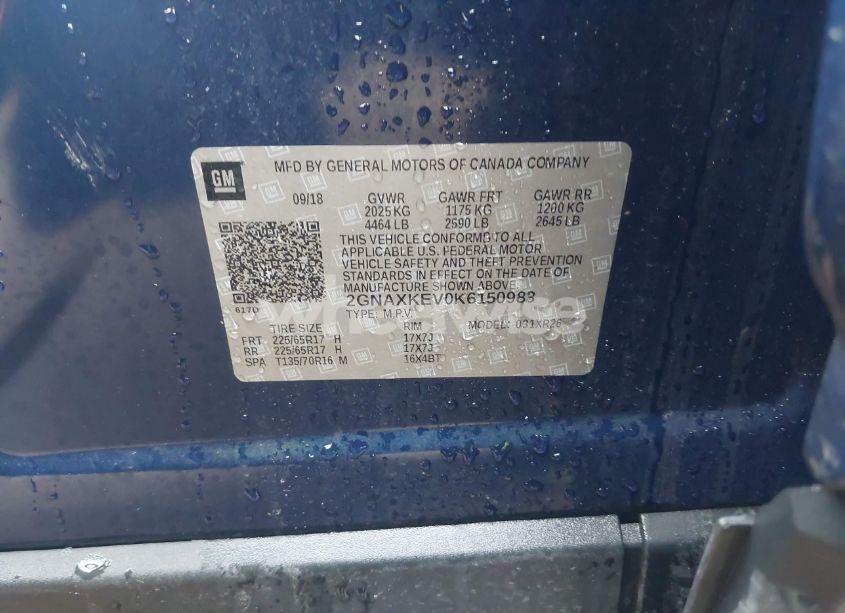 Photo 9 of 2019 Chevrolet Equinox LT (VIN 2GNAXKEV0K6150983)