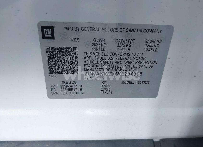 Photo 9 of 2019 Chevrolet Equinox LT (VIN 2GNAXKEV4K6234305)