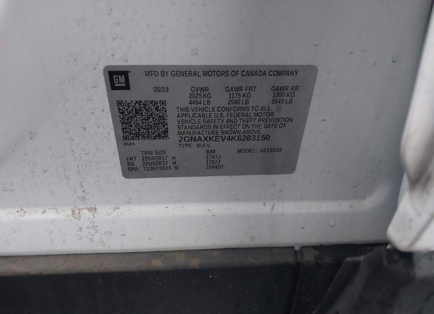 Photo 9 of 2019 Chevrolet Equinox LT (VIN 2GNAXKEV4K6283150)