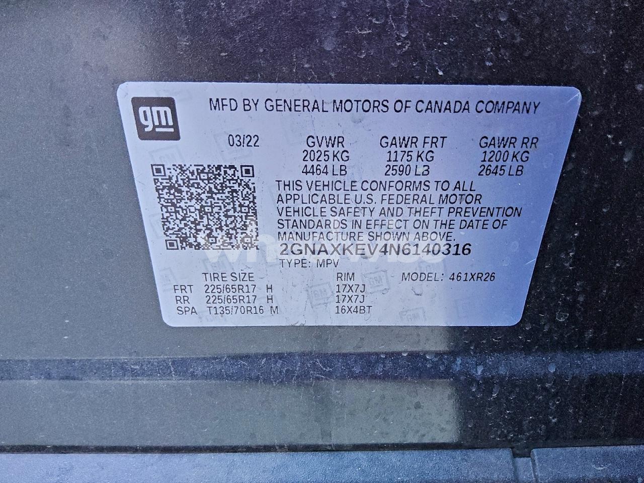 Photo 13 of 2022 CHEVROLET EQUINOX LT (VIN 2GNAXKEV4N6140316)