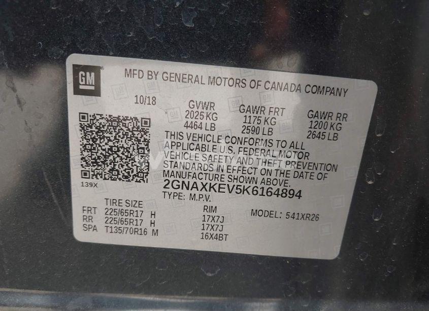 Photo 9 of 2019 Chevrolet Equinox LT (VIN 2GNAXKEV5K6164894)