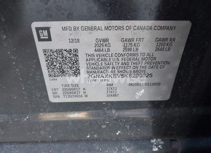 Photo 9 of 2019 Chevrolet Equinox LT (VIN 2GNAXKEV5K6209025)