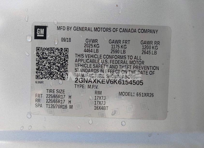 Photo 9 of 2019 Chevrolet Equinox LT (VIN 2GNAXKEV6K6154505)