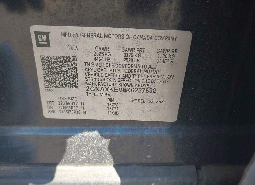 Photo 9 of 2019 Chevrolet Equinox LT (VIN 2GNAXKEV6K6227632)