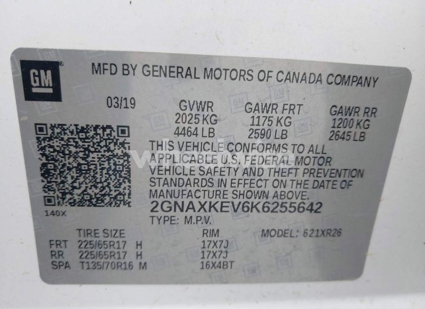 Photo 9 of 2019 Chevrolet Equinox LT (VIN 2GNAXKEV6K6255642)