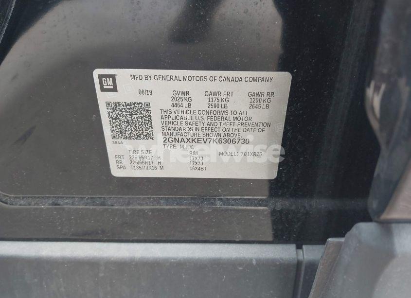 Photo 9 of 2019 Chevrolet Equinox LT (VIN 2GNAXKEV7K6306730)