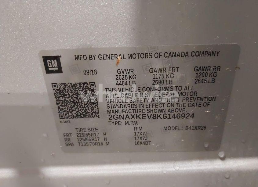 Photo 9 of 2019 Chevrolet Equinox LT (VIN 2GNAXKEV8K6146924)