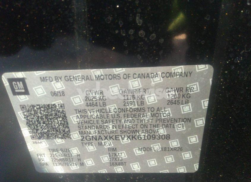 Photo 9 of 2019 Chevrolet Equinox LT (VIN 2GNAXKEVXK6109308)