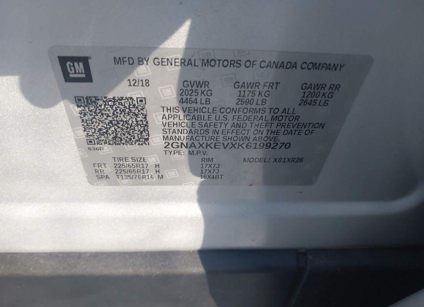 Photo 9 of 2019 Chevrolet Equinox LT (VIN 2GNAXKEVXK6199270)