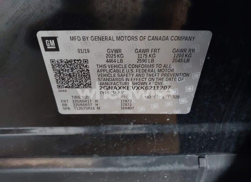 Photo 9 of 2019 Chevrolet Equinox LT (VIN 2GNAXKEVXK6211207)