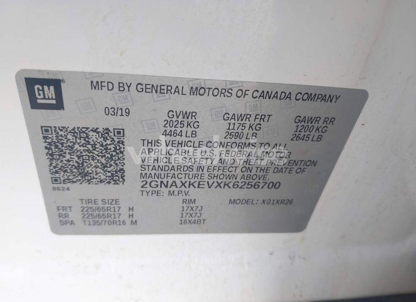 Photo 9 of 2019 Chevrolet Equinox LT (VIN 2GNAXKEVXK6256700)