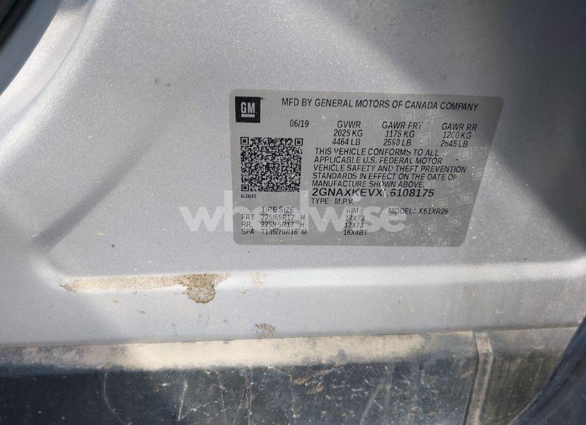 Photo 9 of 2020 Chevrolet Equinox FWD LT 1.5L TURBO (VIN 2GNAXKEVXL6108175)