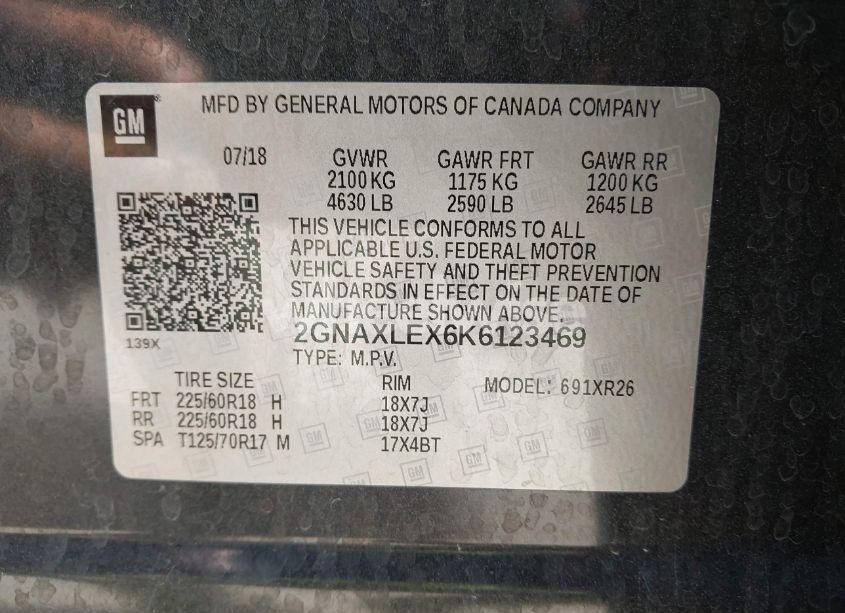 Photo 9 of 2019 Chevrolet Equinox LT (VIN 2GNAXLEX6K6123469)