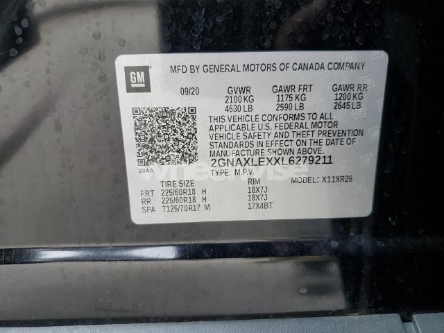 Photo 12 of 2020 CHEVROLET EQUINOX LT (VIN 2GNAXLEXXL6279211)