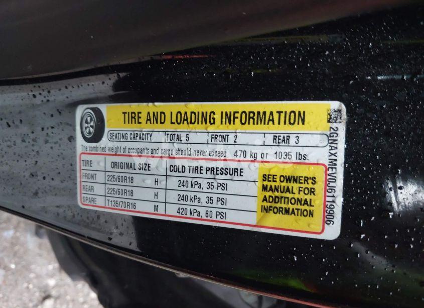 Photo 9 of 2018 Chevrolet Equinox PREMIER (VIN 2GNAXMEV0J6119906)