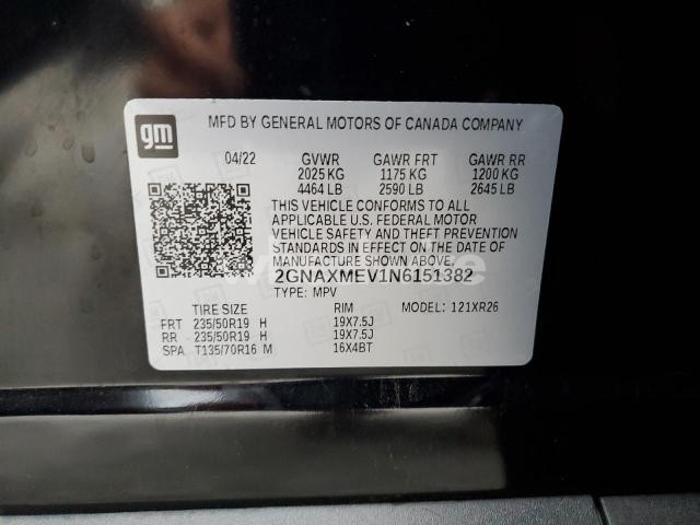 Photo 8 of 2022 CHEVROLET EQUINOX RS (VIN 2GNAXMEV1N6151382)