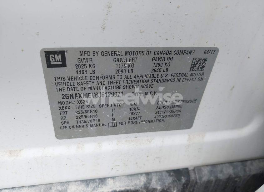 Photo 9 of 2018 Chevrolet Equinox PREMIER (VIN 2GNAXMEV6J6129971)