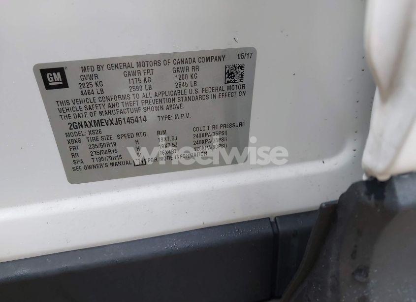 Photo 9 of 2018 Chevrolet Equinox PREMIER (VIN 2GNAXMEVXJ6145414)