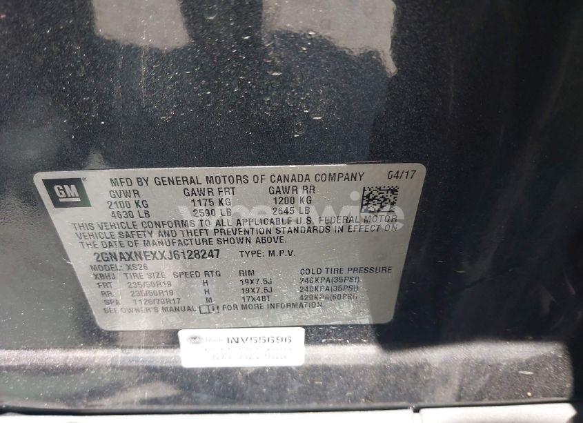 Photo 9 of 2018 Chevrolet Equinox PREMIER (VIN 2GNAXNEXXJ6128247)