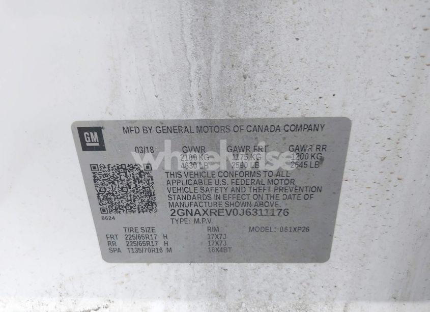 Photo 9 of 2018 Chevrolet Equinox LS (VIN 2GNAXREV0J6311176)