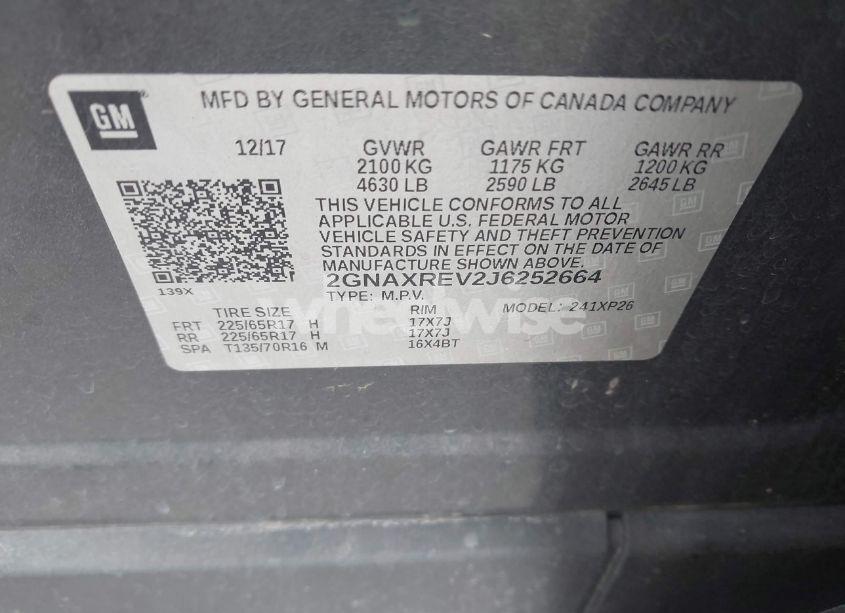 Photo 9 of 2018 Chevrolet Equinox LS (VIN 2GNAXREV2J6252664)