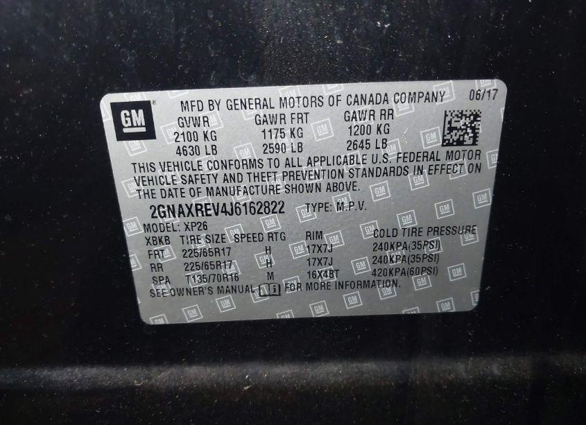 Photo 9 of 2018 Chevrolet Equinox LS (VIN 2GNAXREV4J6162822)