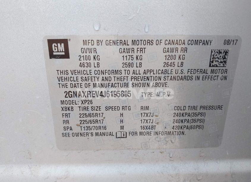 Photo 9 of 2018 Chevrolet Equinox LS (VIN 2GNAXREV4J6195805)