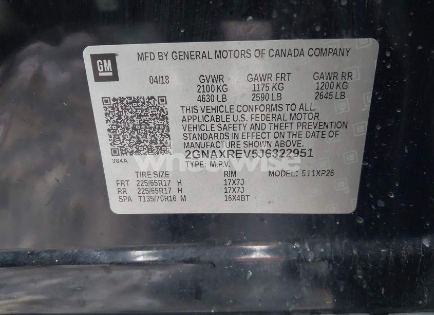 Photo 9 of 2018 Chevrolet Equinox LS (VIN 2GNAXREV5J6322951)