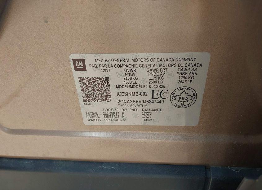 Photo 9 of 2018 Chevrolet Equinox LT (VIN 2GNAXSEV0J6247440)
