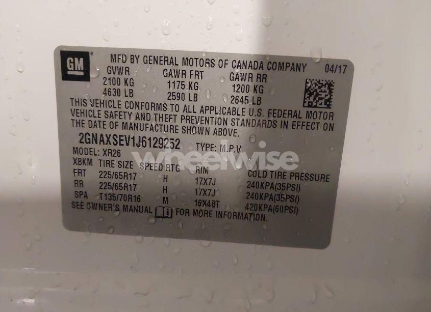 Photo 9 of 2018 Chevrolet Equinox LT (VIN 2GNAXSEV1J6129252)