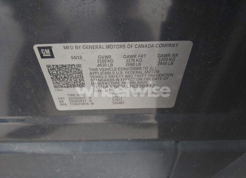 Photo 9 of 2018 Chevrolet Equinox LT (VIN 2GNAXSEV1J6326812)