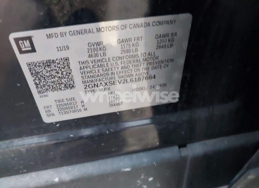 Photo 9 of 2020 Chevrolet Equinox AWD LS (VIN 2GNAXSEV2L6187664)