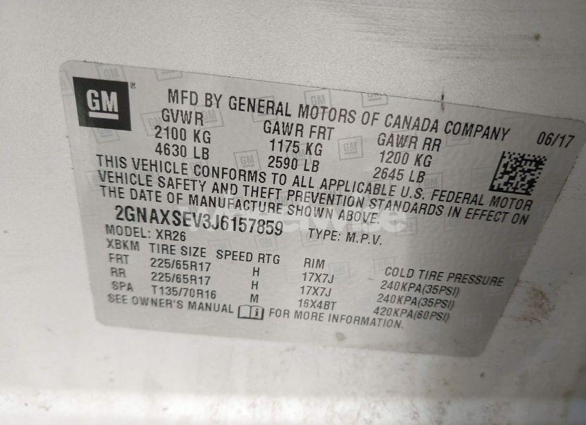 Photo 9 of 2018 Chevrolet Equinox LT (VIN 2GNAXSEV3J6157859)