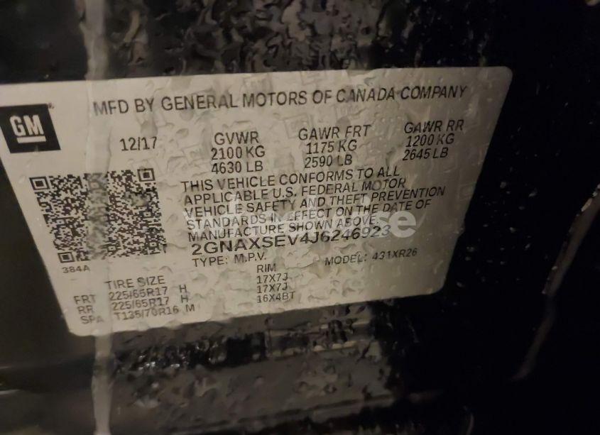 Photo 9 of 2018 Chevrolet Equinox LT (VIN 2GNAXSEV4J6246923)