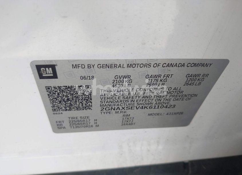 Photo 9 of 2019 Chevrolet Equinox LS (VIN 2GNAXSEV4K6110423)