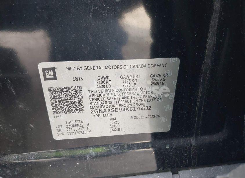 Photo 9 of 2019 Chevrolet Equinox LS (VIN 2GNAXSEV4K6175532)