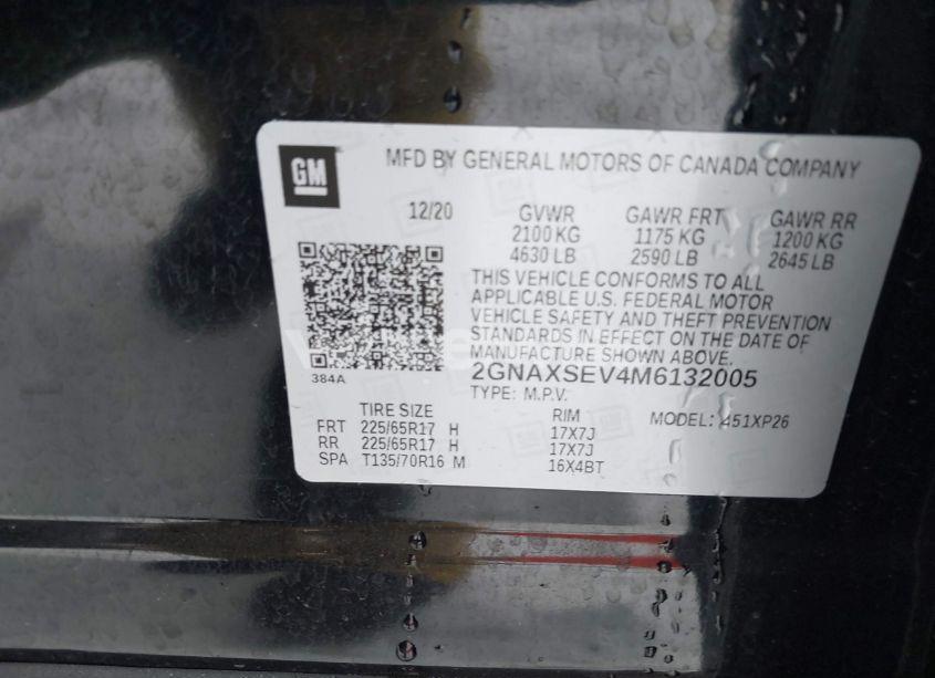 Photo 9 of 2021 Chevrolet Equinox LS (VIN 2GNAXSEV4M6132005)