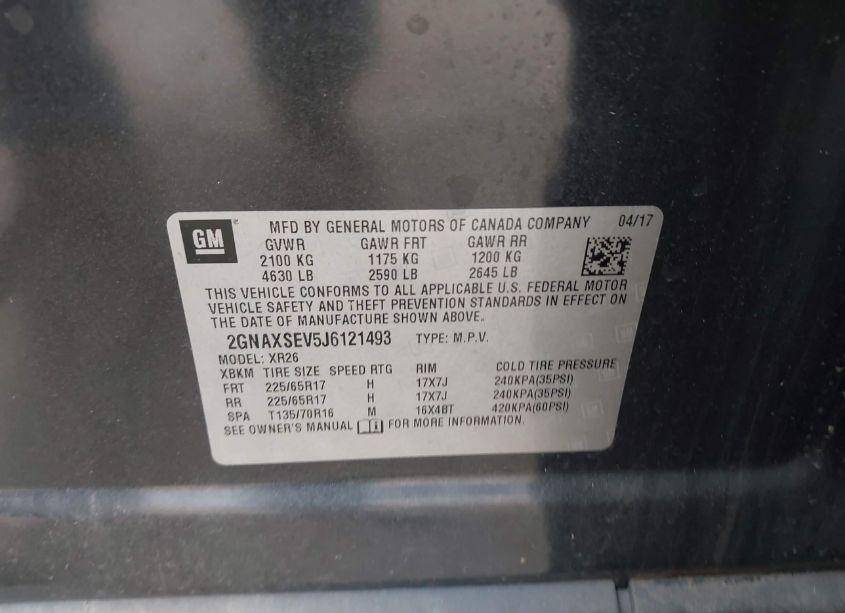 Photo 9 of 2018 Chevrolet Equinox LT (VIN 2GNAXSEV5J6121493)