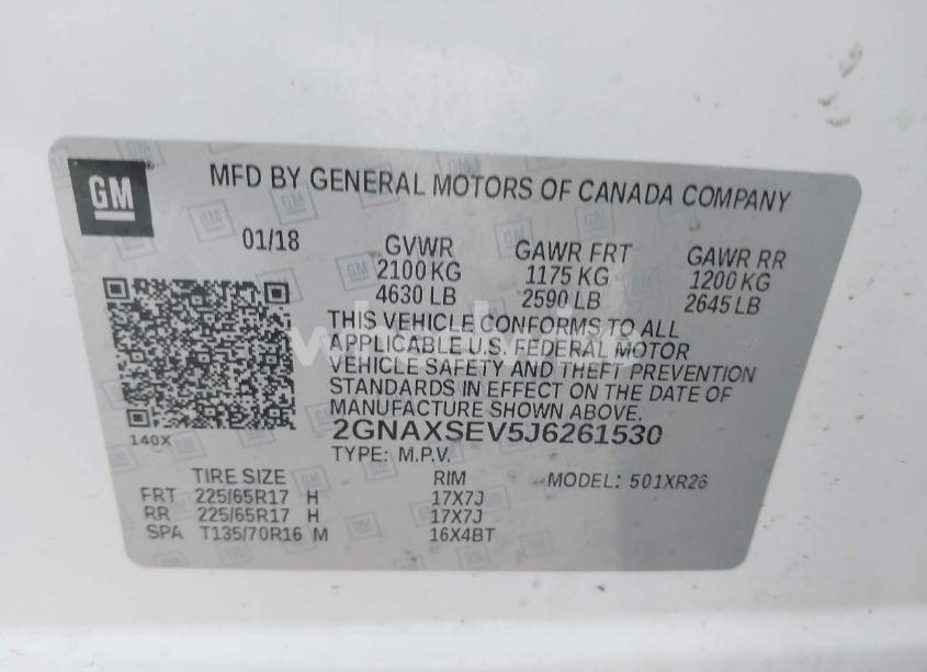 Photo 9 of 2018 Chevrolet Equinox LT (VIN 2GNAXSEV5J6261530)