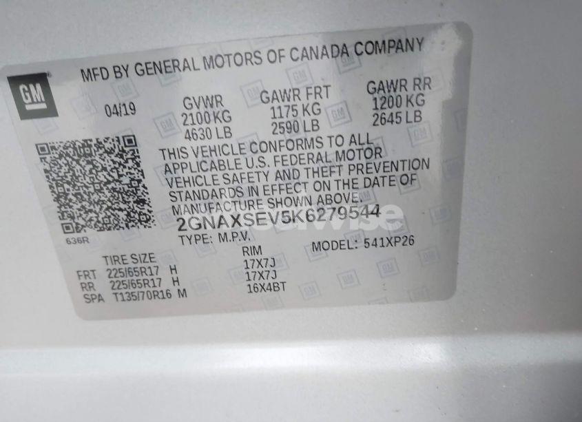 Photo 9 of 2019 Chevrolet Equinox LS (VIN 2GNAXSEV5K6279544)